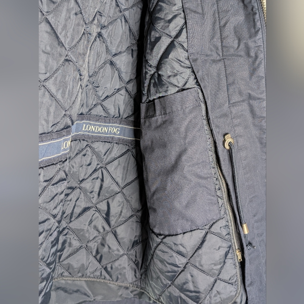 *MINT USED* Men's London Fog - Navy Utility Rain Jacket - Men's Medium Long - Picture 8 of 8